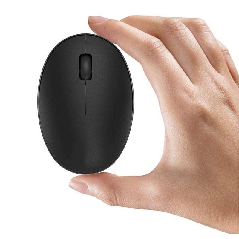 TENMOS Mini Rechargeable Wireless Mouse, 2.4GHz Optical Travel Mouse Silent Wireless Computer Mice with USB Receiver, Auto Sleeping, 3 Buttons, 1000 DPI Compatible with Laptop, PC, Chromebook (Black) - Image 1